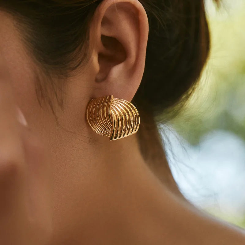 Kerri Twist Gold Studs