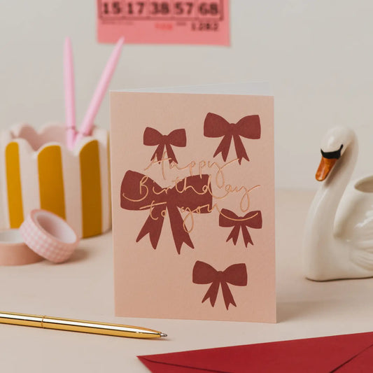 'Happy Birthday To You' Red Bows Birthday Card