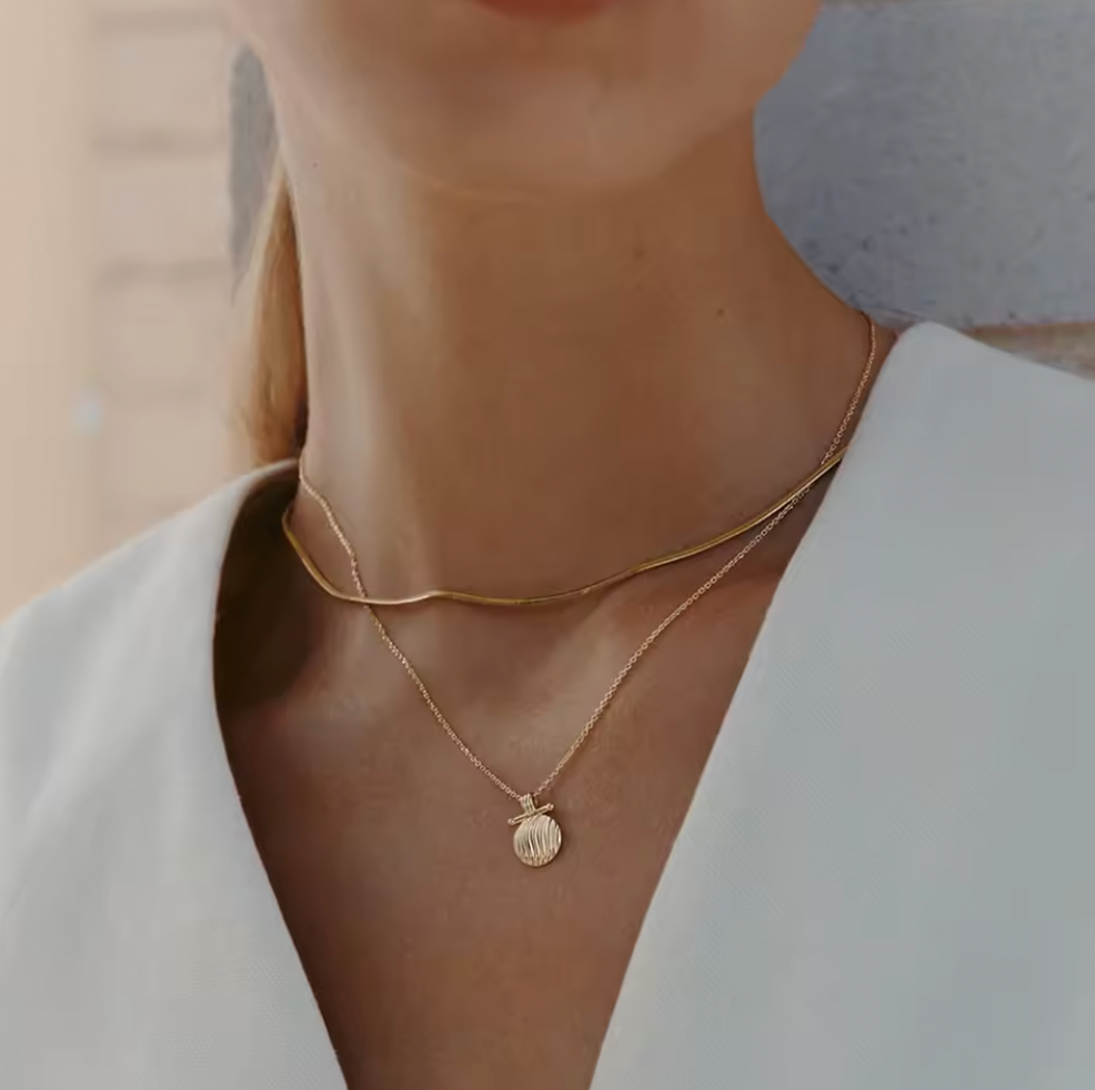 Waves Coin Necklace