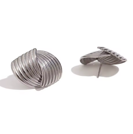 Kerri Twist Silver Studs