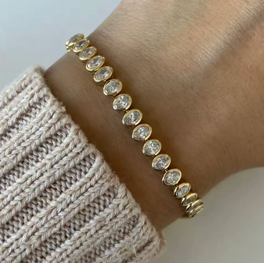 Oval Bezel Tennis Bracelet