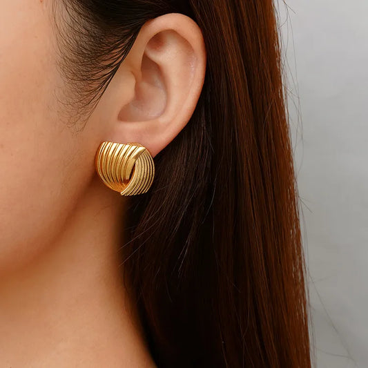 Kerri Twist Gold Studs