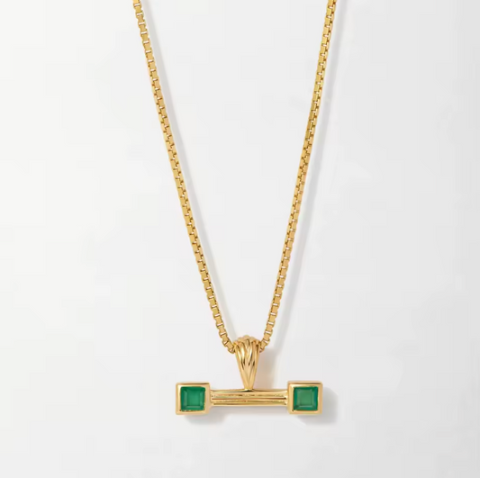 Tara Emerald T-Bar Necklace